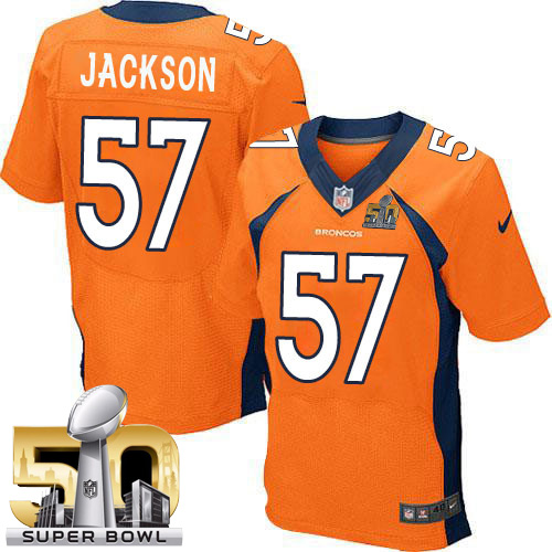 Men's Elite Tom Jackson Super Bowl L Nike Jersey Orange Home - #57 NFL Denver Broncos
